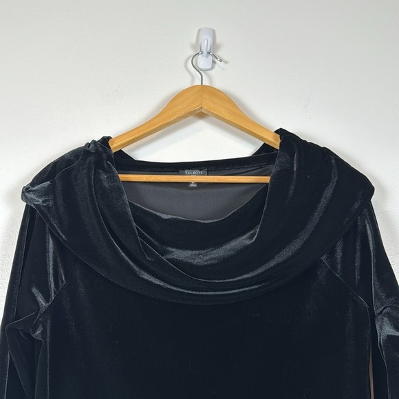 Talbots Black Velvet Cowl Neck Top Womens MP Dark Feminine Holiday Party Classy - Picture 3 of 11